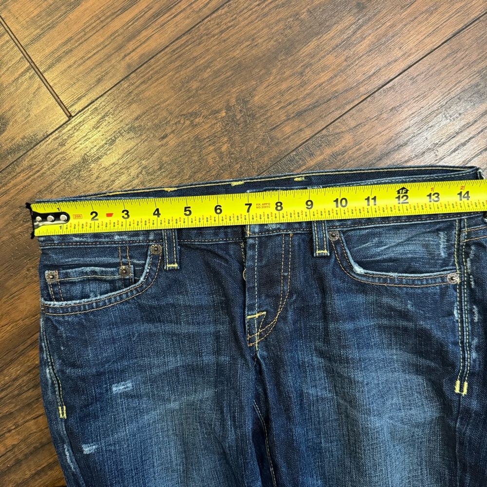 Lucky Brand Lil Maggie Flare Jeans Womens 00 Dark Wash Bootcut Altered Hem 24x32 - Picture 15 of 15